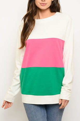 Pink and green sweatshirt sale