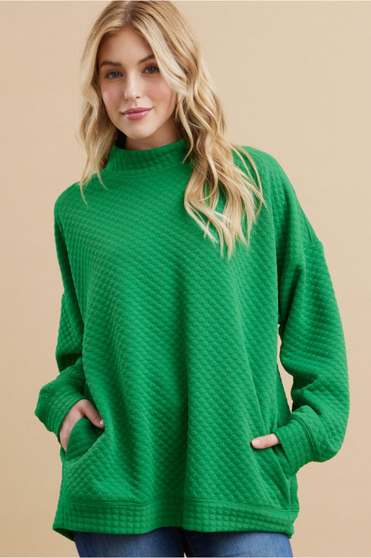 Quilted Green Pull Over