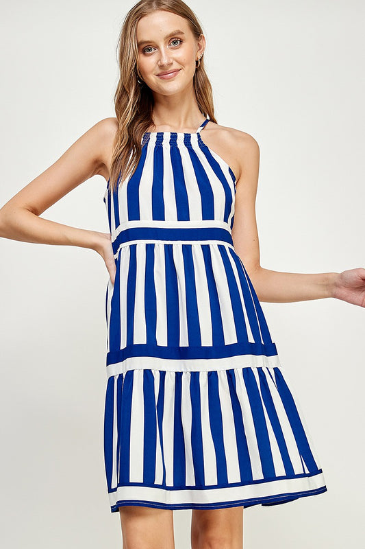 Blue and White Stripe Dress