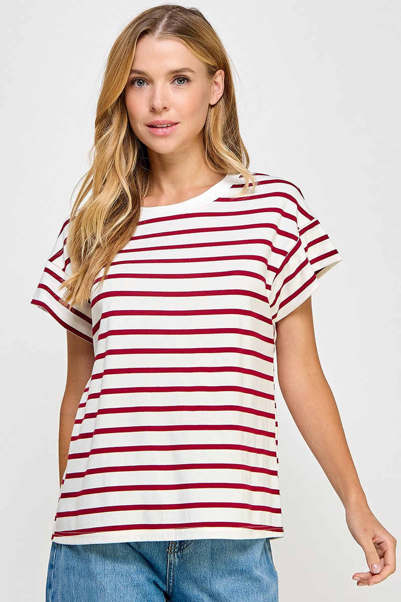 Stripe T-Shirt, Maroon