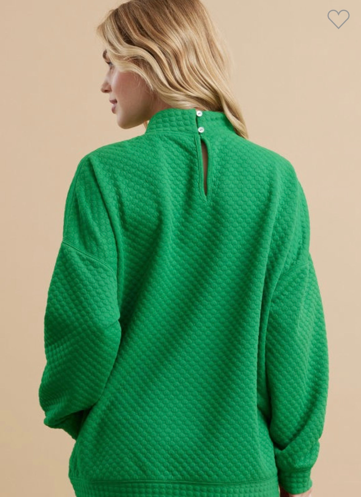 Quilted Green Pull Over