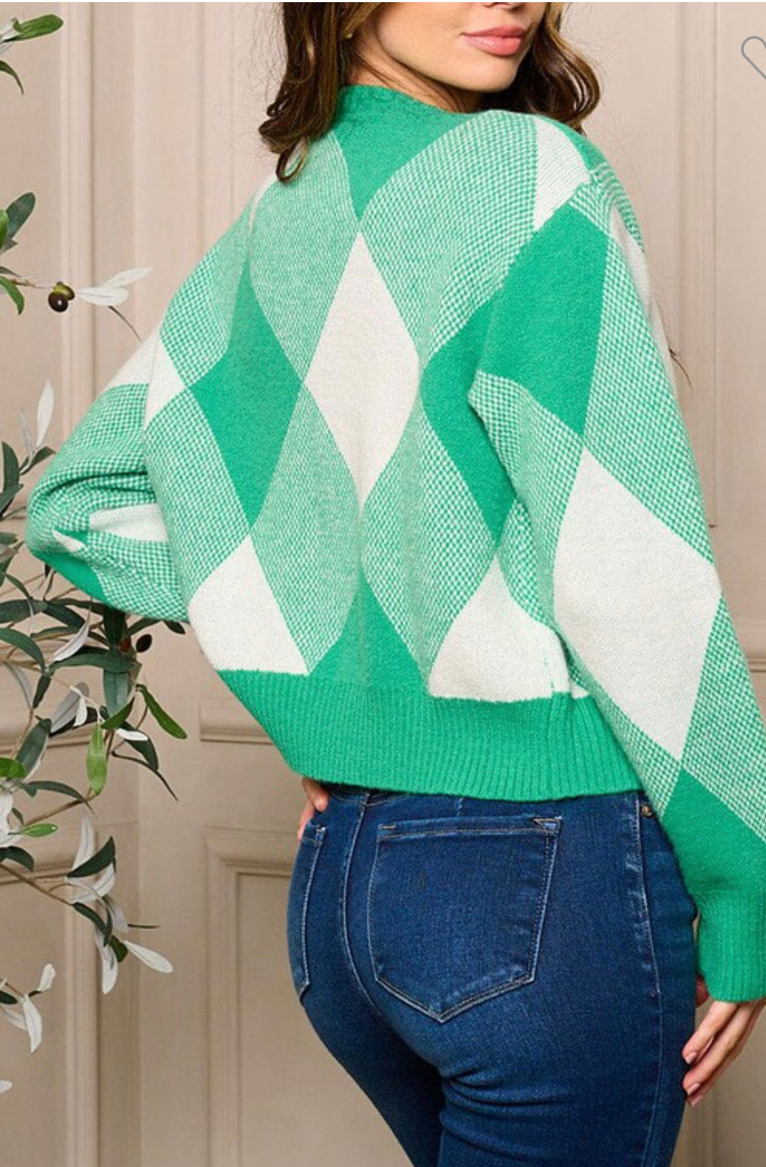 Open Front Sweater, Green