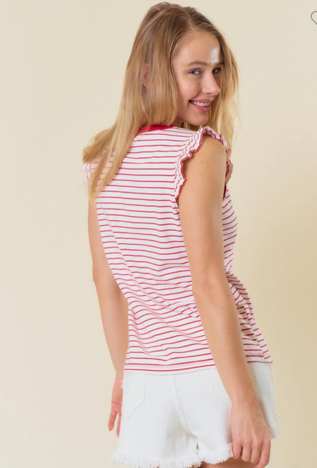 Red and White Stripe Tank