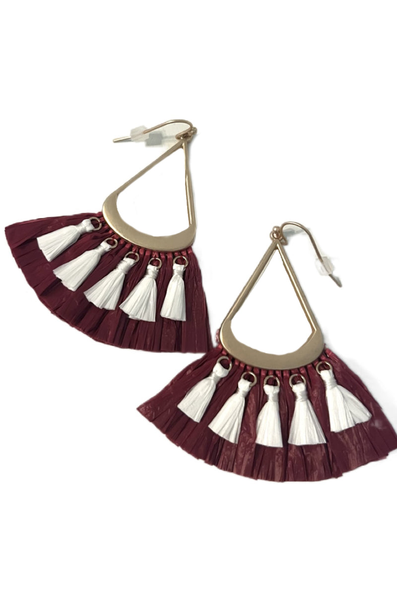 Maroon and Gold Earrings