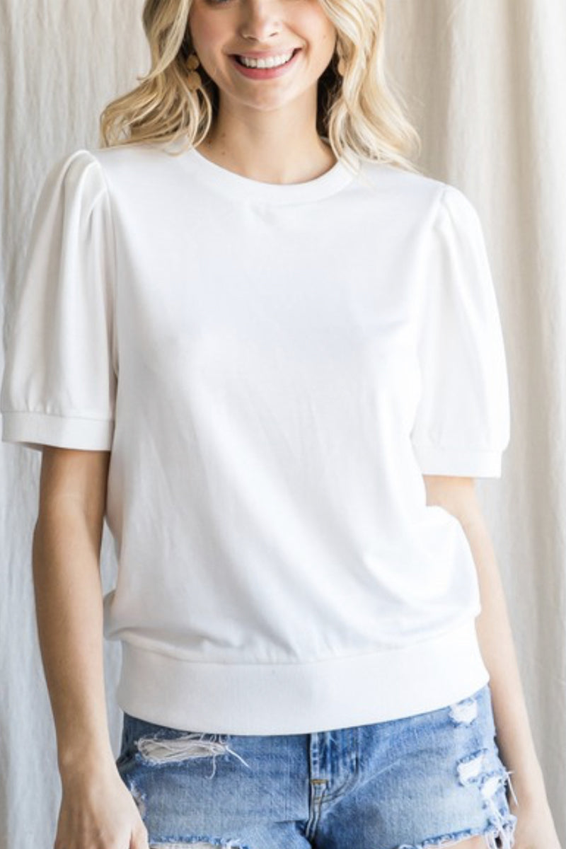 Short Sleeve Sweatshirt, White