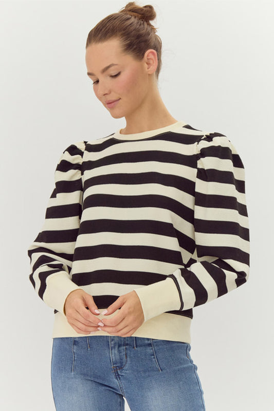 Stripe Sweatshirt, Black